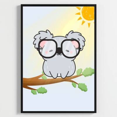 Besay Gözlüklü Dostlar:Panda, Koala ve Tilki Çocuk Odası Posteri–Dekoratif 3lü Set A4 Çerçevesiz - 2