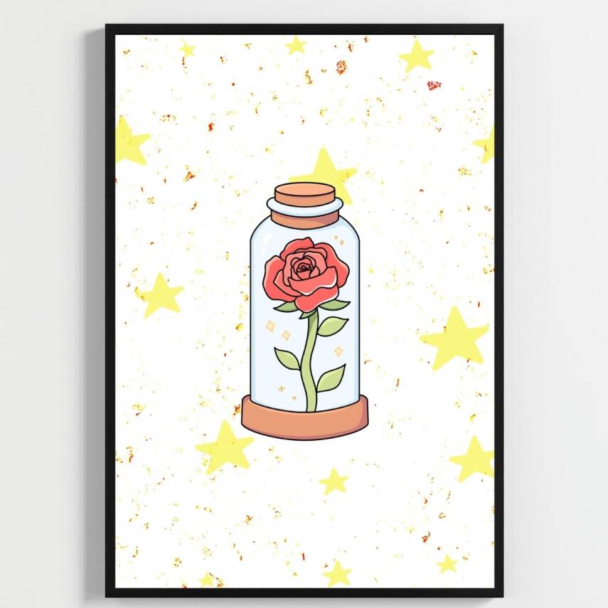 Besay Küçük Prens | Bebek Ve Çocuk Odası Duvar Dekorasyonu | İkonik Gül Ve Tilki Temalı Çocuk Posteri | 3'Lü Set A4 Çerçevesiz - 3