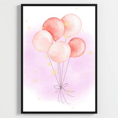 Besay Küçük Prenses | Kız Bebek Odası Duvar Dekorasyonu | Pembe Taç Ve Fiyonk Temalı Çocuk Posteri | 3'Lü Set A2 Çerçevesiz - 2