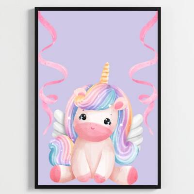 Besay Masal Dünyası Unicorn Çocuk Odası Posteri–Dekoratif 3lü Set A4 Çerçevesiz - 3
