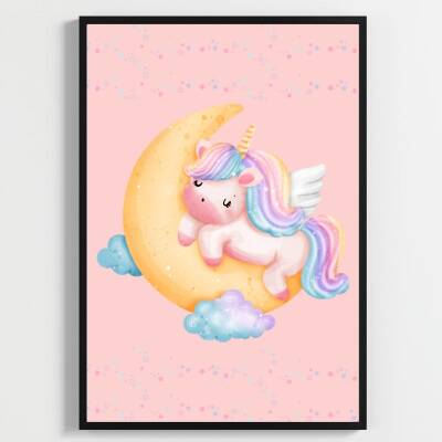 Besay Masal Dünyası Unicorn Çocuk Odası Posteri–Dekoratif 3lü Set A4 Çerçevesiz - 2