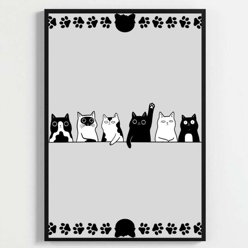 Besay Meraklı Kediler Çocuk Odası Posteri–Dekoratif 3lü Set A4 Çerçevesiz - 3