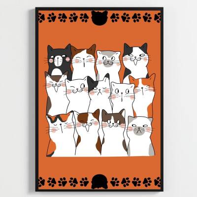 Besay Meraklı Kediler Çocuk Odası Posteri–Dekoratif 3lü Set A4 Çerçevesiz