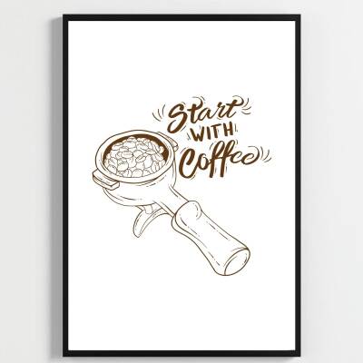 Besay Moka & Espresso | Kahve Köşesi Duvar Dekorasyonu | Esprili Yazılı Kafe Ve Mutfak Posteri | 3'Lü Set A2 Çerçevesiz