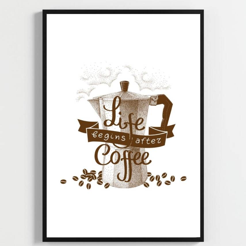 Besay Moka & Espresso | Kahve Köşesi Duvar Dekorasyonu | Esprili Yazılı Kafe Ve Mutfak Posteri | 3'Lü Set A2 Çerçevesiz - 3