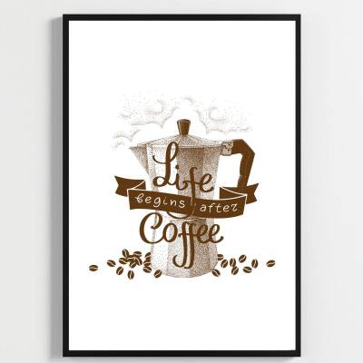 Besay Moka & Espresso | Kahve Köşesi Duvar Dekorasyonu | Esprili Yazılı Kafe Ve Mutfak Posteri | 3'Lü Set A3 Çerçevesiz - 3