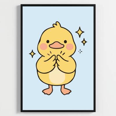 Besay Pofuduk Ördek Yavrusu Çocuk Odası Posteri–Dekoratif 3lü Set A2 Çerçevesiz - 2