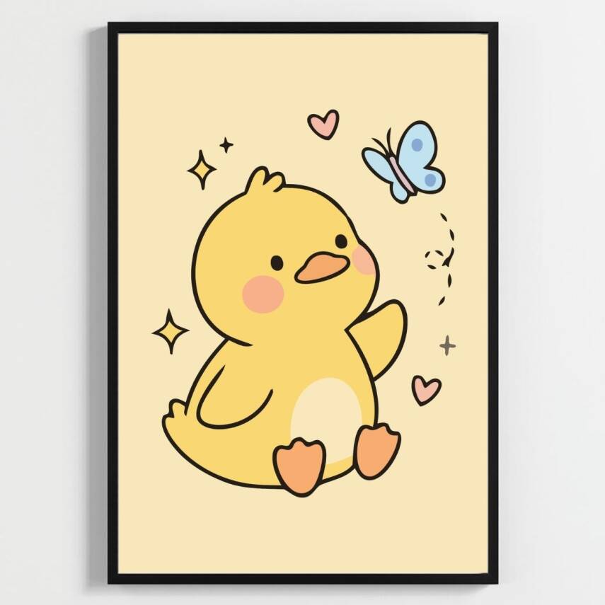 Besay Pofuduk Ördek Yavrusu Çocuk Odası Posteri–Dekoratif 3lü Set A2 Çerçevesiz - 3