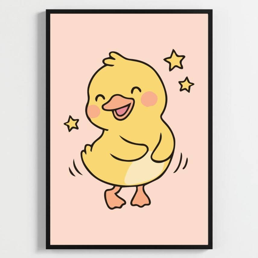 Besay Pofuduk Ördek Yavrusu Çocuk Odası Posteri–Dekoratif 3lü Set A4 Çerçevesiz - 1