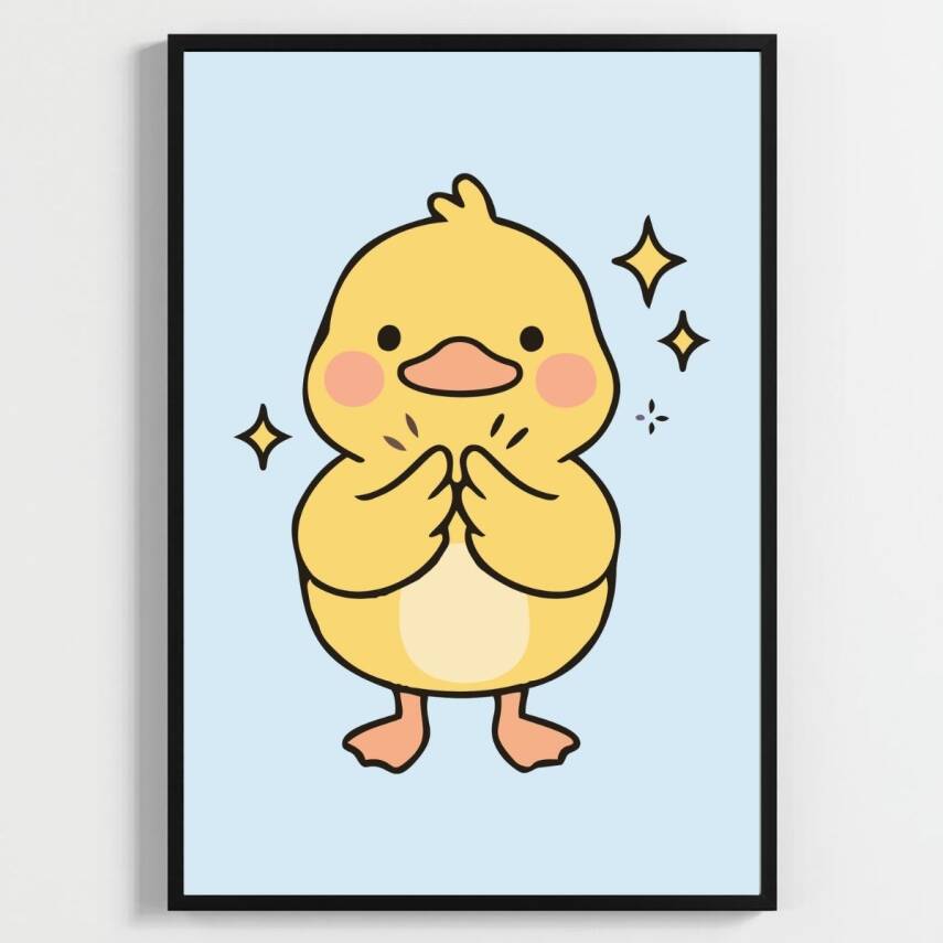 Besay Pofuduk Ördek Yavrusu Çocuk Odası Posteri–Dekoratif 3lü Set A4 Çerçevesiz - 2