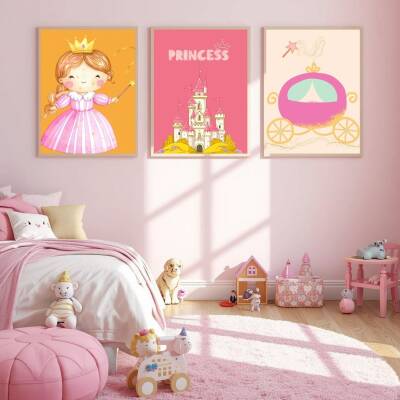 Besay Prensesin Sihri Çocuk Odası Posteri–Dekoratif 3lü Set A4 Çerçevesiz - 4
