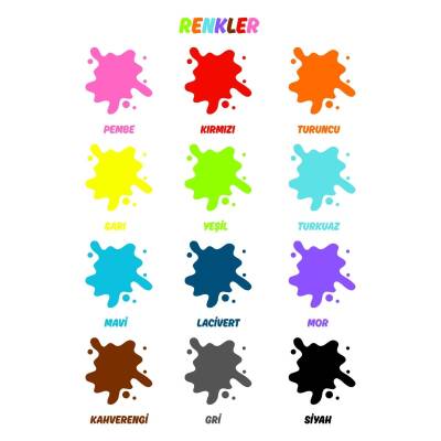 Besay Renkler Çocuk Türkçe Eğitim Tekli A3 Çerçevesiz