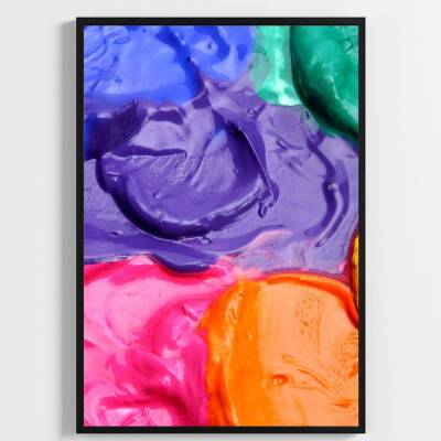 Besay Ressamın Gözünden | Modern Salon Duvar Dekorasyonu | Renkli Sanat Ve Fırça Posteri | 3'Lü Set A4 Çerçevesiz