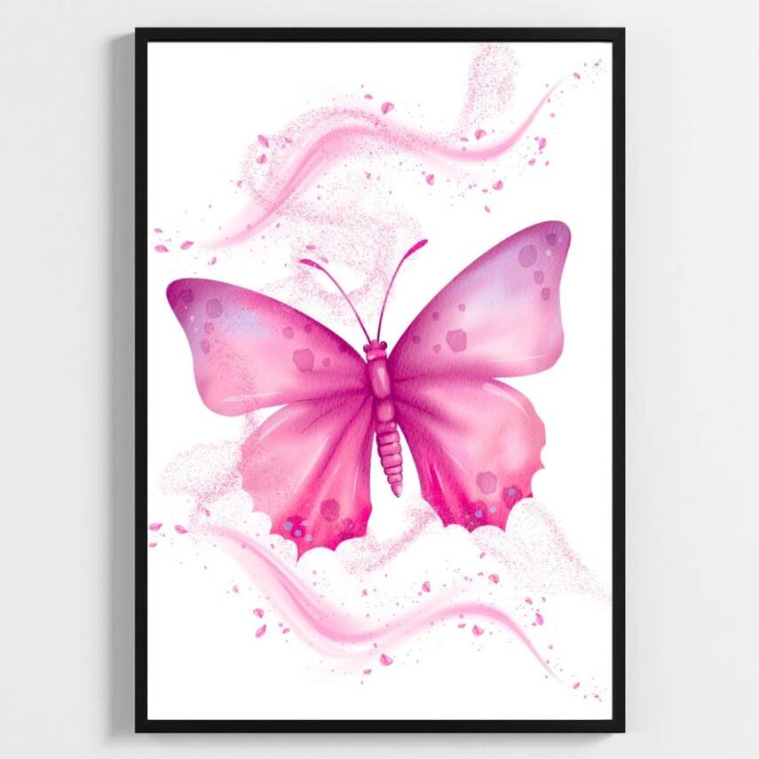 Besay Rüya Kelebekler Serisi Çocuk Odası Posteri–Dekoratif 3lü Set A2 Çerçevesiz - 1