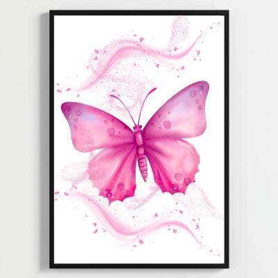 Besay Rüya Kelebekler Serisi Çocuk Odası Posteri–Dekoratif 3lü Set A3 Çerçevesiz