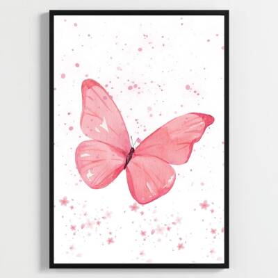 Besay Rüya Kelebekler Serisi Çocuk Odası Posteri–Dekoratif 3lü Set A3 Çerçevesiz - 3