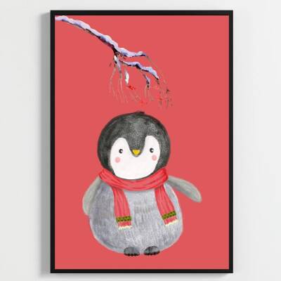 Besay Rüyacı Penguenler Çocuk Odası Posteri–Dekoratif 3lü Set A2 Çerçevesiz - 3