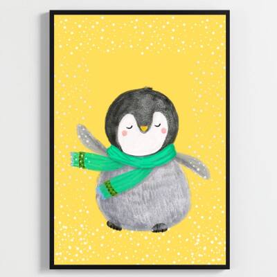 Besay Rüyacı Penguenler Çocuk Odası Posteri–Dekoratif 3lü Set A4 Çerçevesiz - 2