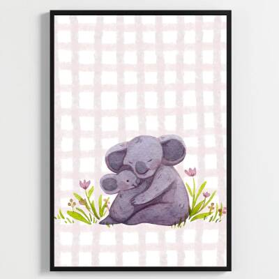 Besay Sevgi Bağı:Sarılan Minik Dostlar Serisi Çocuk Odası Posteri–Dekoratif 3lü Set A2 Çerçevesiz