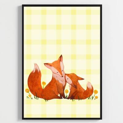 Besay Sevgi Bağı:Sarılan Minik Dostlar Serisi Çocuk Odası Posteri–Dekoratif 3lü Set A2 Çerçevesiz - 2