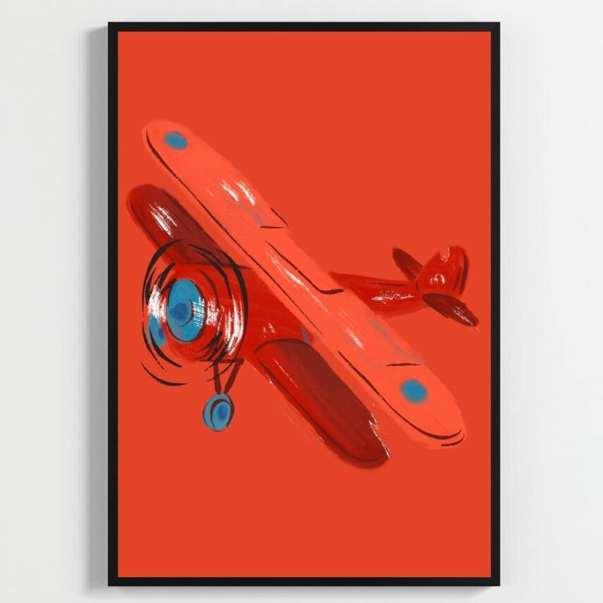 Besay Tam Gaz Macera:Renkli Arabalar, Uçak ve Vespa Çocuk Odası Posteri–Dekoratif 3lü Set A2 Çerçevesiz - 2