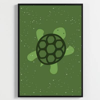 Besay Tiny Turtles:Sevimli Kaplumbağalar Çocuk Odası Posteri–Dekoratif 3lü Set A4 Çerçevesiz - 2