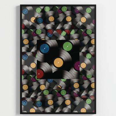 Besay Vintage Ritmi | Modern Ev Duvar Dekorasyonu | 90Lar Pop Müzik Ve Plak Temalı Pop Art Poster Seti | 3'Lü Set A4 Çerçevesiz