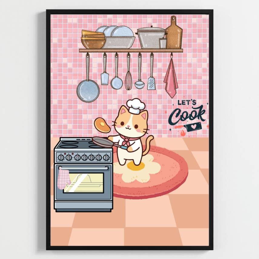 Besay Yes Chef! Sevimli Aşçılar Modern Mutfak Posteri–Dekoratif 3lü Set A2 Çerçevesiz - 3