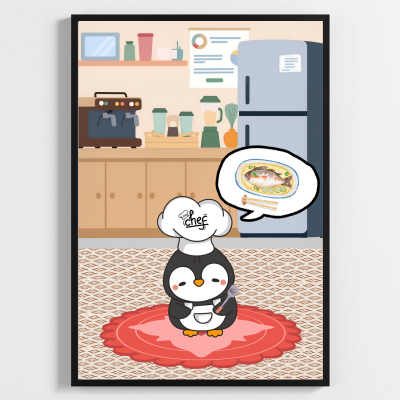 Besay Yes Chef! Sevimli Aşçılar Modern Mutfak Posteri–Dekoratif 3lü Set A3 Çerçevesiz - 2