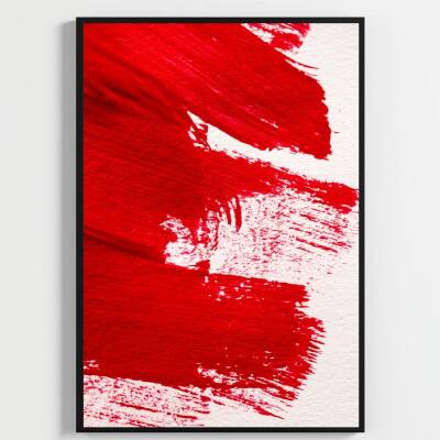 Besay Yüzler Ve İzler | Modern Salon Duvar Dekorasyonu | Kırmızı Pop Art Kadın Posteri | 3'Lü Set A2 Çerçevesiz