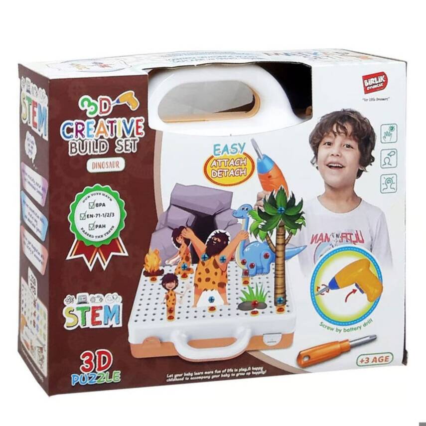 Birlik Oyuncak 3d Matkap Seti Sök Tak Dinozorlar Urt014-004 - 1
