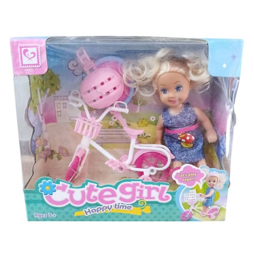 Birlik Oyuncak Bisikletli Mini Manken Bebek K899-25 - 1