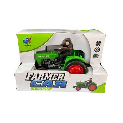 Birlik Oyuncak Çekbırak Metal Çiftçili Traktör 3001-Yeşil