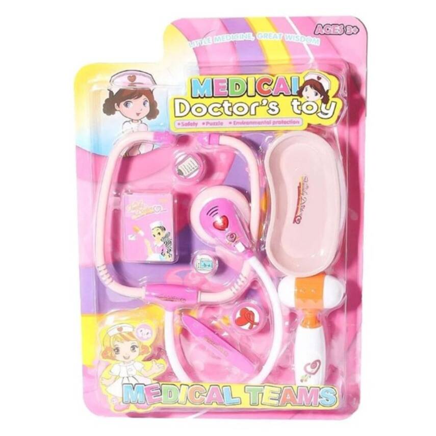Birlik Oyuncak Kartelada Işıklı Sesli Doktor Seti Pembe 66001C-16 - 1