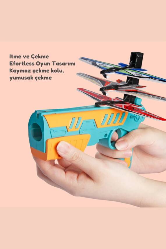 Birlik Oyuncak Uçak ve Top Atan Büyük Kutuda Tabanca WY301-Turuncu - 4