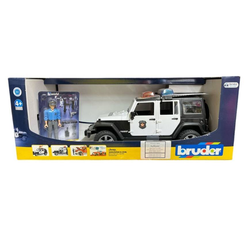Bruder Jeep Wrangler UR Polis Aracı Ve Memur 02526 - 1