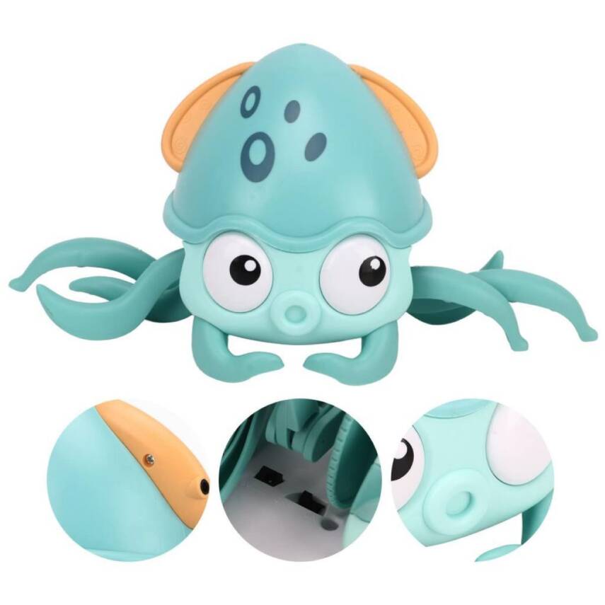 Can Oyuncak Sesli Işıklı Sensörlü Ahtapot Qc-2Y-Mavi - 2