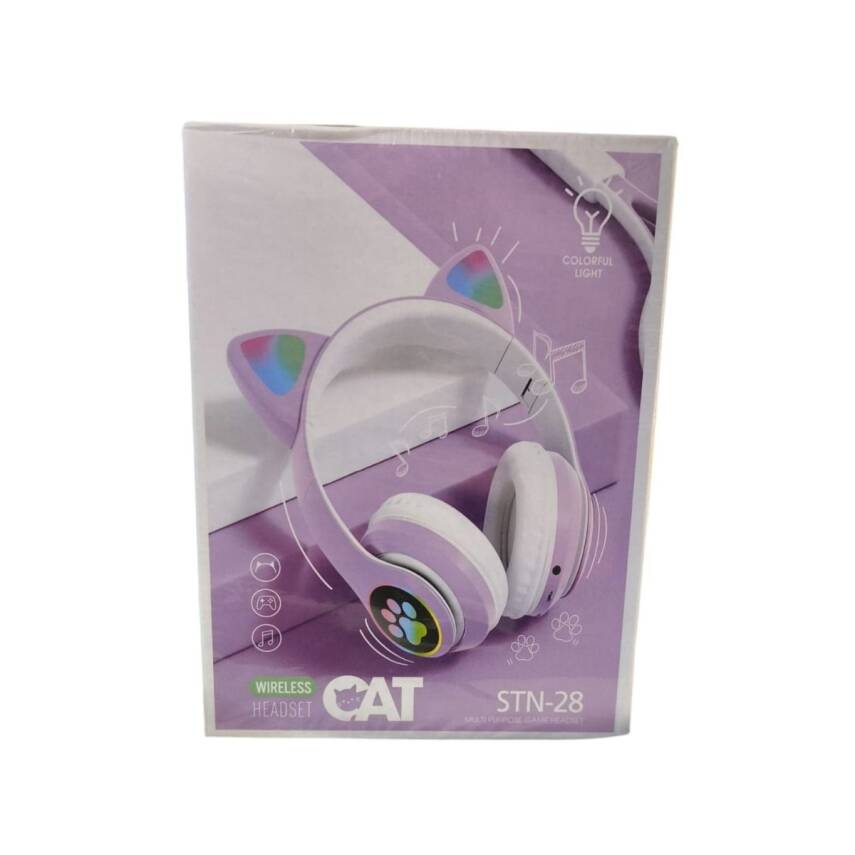 Cat Led Işıklı Kedi Kulaklı Bluetooth Kulaklık STN-28 - 1