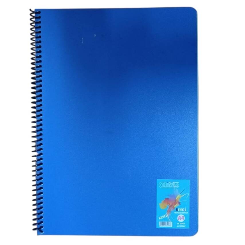 Contra Renkli Yapraklı 80 Yp Kareli Defter-Lacivert - 1