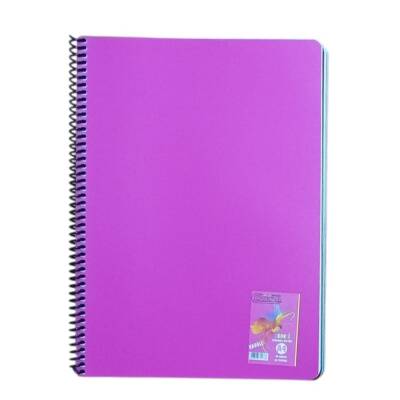 Contra Renkli Yapraklı 80 Yp Kareli Defter-Pembe