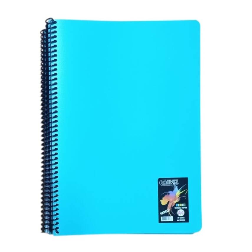 Contra Renkli Yapraklı 80 Yp Kareli Defter-Turkuaz - 1