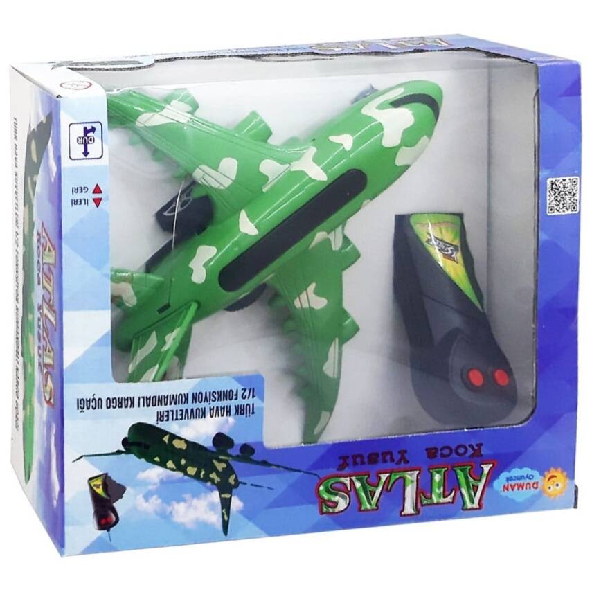 Duman Oyuncak 2 Fonksiyonlu Uzaktan Kumandalı Askeri Uçak Cr-22-Yeşil - 1