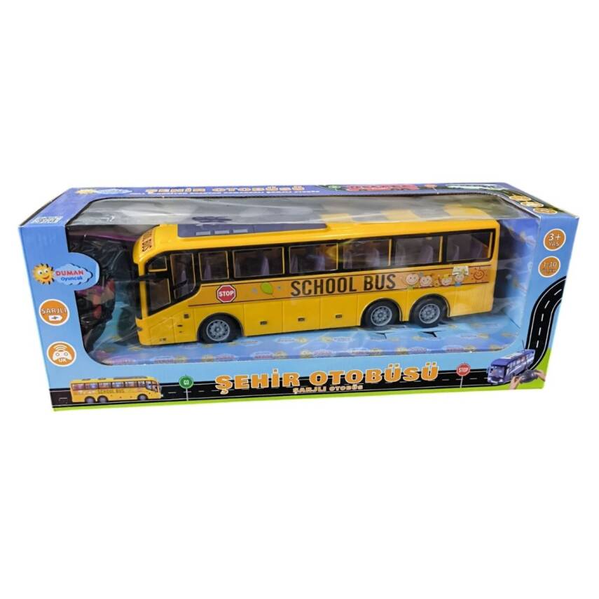 Duman Oyuncak Uzaktan Kumandalı Şarjlı Full Fonksiyon Otobüs Dmnht070,071,072-Sarı - 1