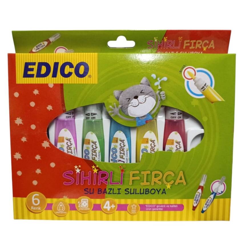 Edico Fırçalı Suluboya 6 Renk Ed 66 - 1