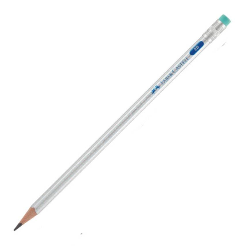 Faber Castel Holographic Silgili 2B Kurşun Kalem-Işıltılı - 1