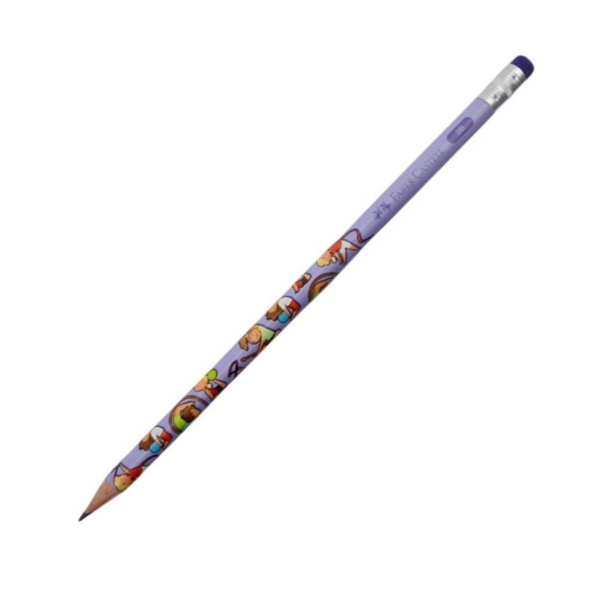 Faber Castell 2b Jimnastik Silgili Kurşun Kalem-Mor - 1