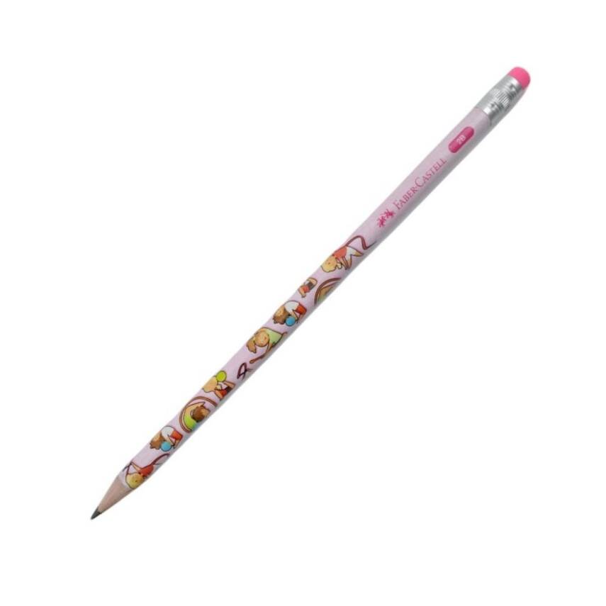 Faber Castell 2b Jimnastik Silgili Kurşun Kalem-Pembe - 1
