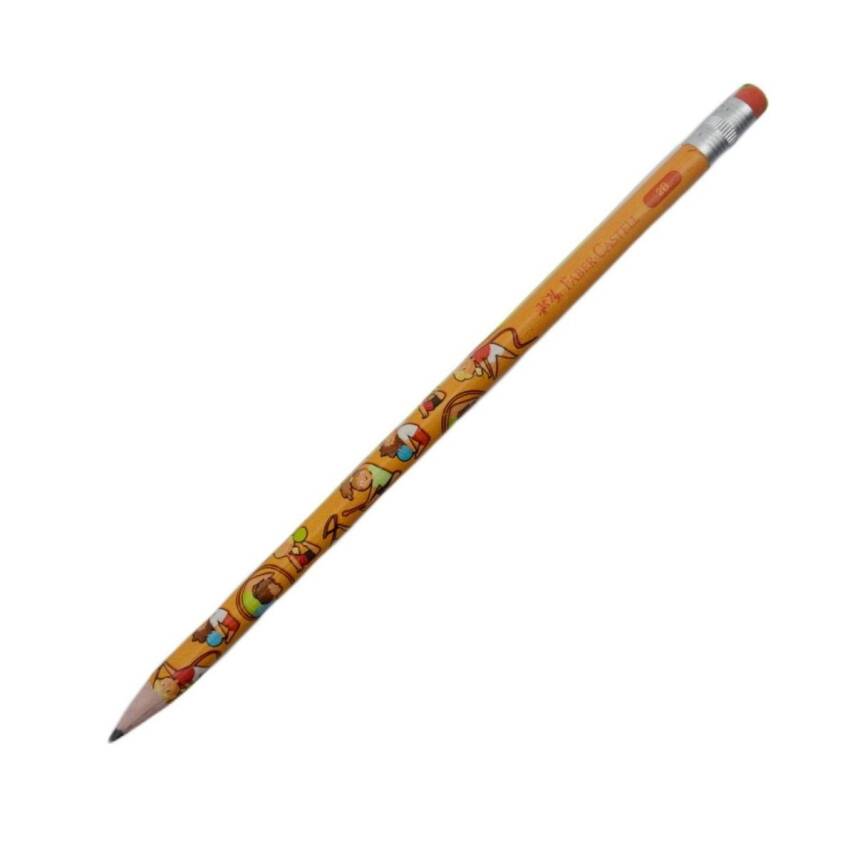 Faber Castell 2b Jimnastik Silgili Kurşun Kalem-Turuncu - 1