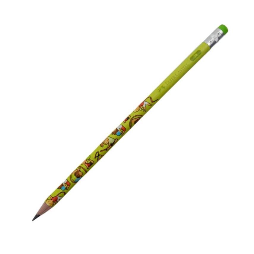 Faber Castell 2b Jimnastik Silgili Kurşun Kalem-Yeşil - 1