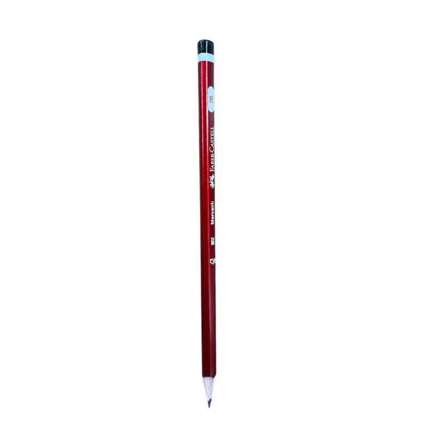 Faber Castell 2B Üçgen Gövdeli Mercanlı Kurşun Kalem-Kırmızı - 1